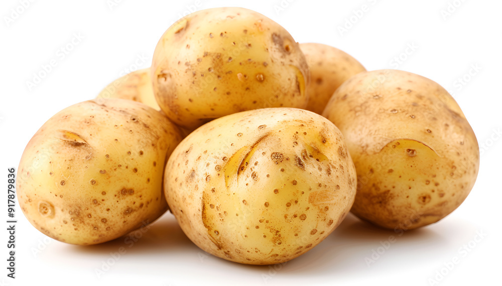 Tasty young boiled potato isolated on white Tasty young boiled potato isolated on white