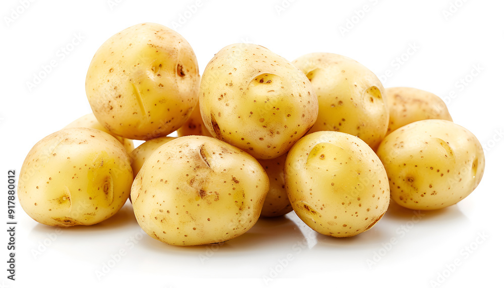 Tasty young boiled potato isolated on white Tasty young boiled potato isolated on white
