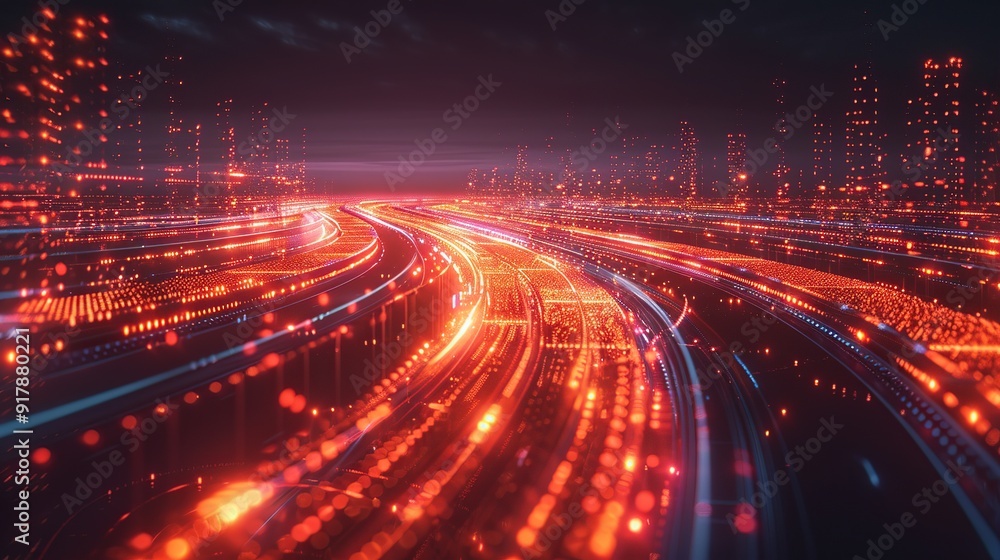 Futuristic Cityscape with Neon Lights Futuristic Cityscape with Neon Lights