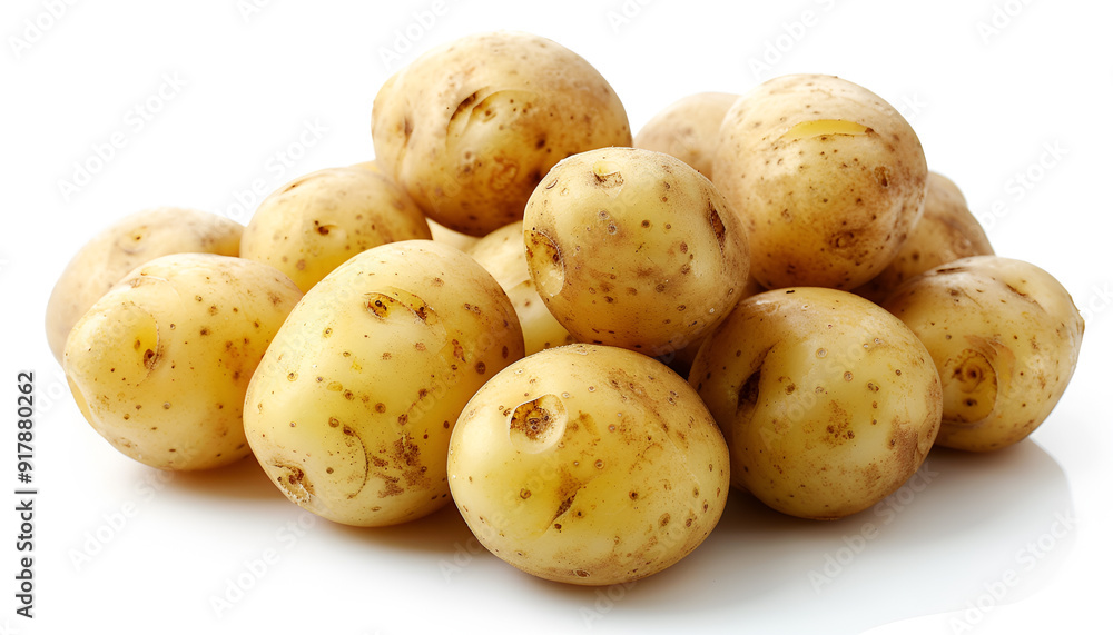 Tasty young boiled potato isolated on white Tasty young boiled potato isolated on white