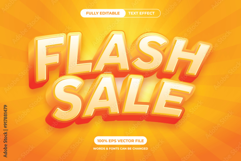 A vibrant flash sale banner design with 3D text effect for promotional purposes.