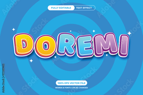Cartoon-style text effect editable with vibrant colors. Perfect for creating eye-catching designs for websites, social media, or presentations.