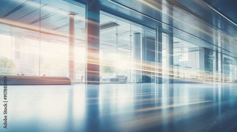 Abstract background of a blurred office hall interior with soft focus Abstract background of a blurred office hall interior with soft focus