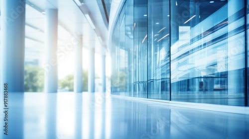 Abstract background of a blurred office hall interior with soft focus