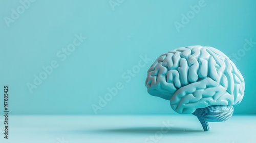 Brain with blue bioengineered tissues, Alzheimer s innovation, Highlighting advancements in brain health