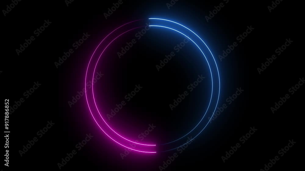 Abstract Neon circle isolated on black background. Charging and loading icon animation.duble layer blue and pink clour animation Futuristic neon light effect.black clour backgraound. Abstract Neon circle isolated on black background. Charging and loading icon animation.duble layer blue and pink clour animation Futuristic neon light effect.black clour backgraound.