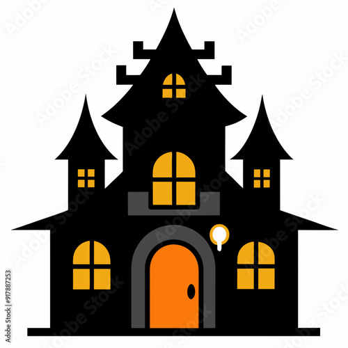 Wallpaper Mural Halloween house Vector art illustration with white background Torontodigital.ca