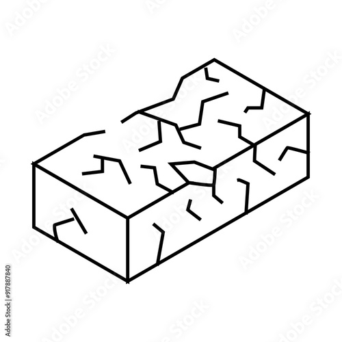 defective brick line icon vector. defective brick sign. isolated contour symbol black illustration