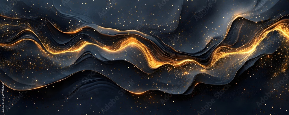 Obraz premium Mesmerizing Cosmic Landscape with Glowing Celestial Patterns and Swirling Luminous Energy