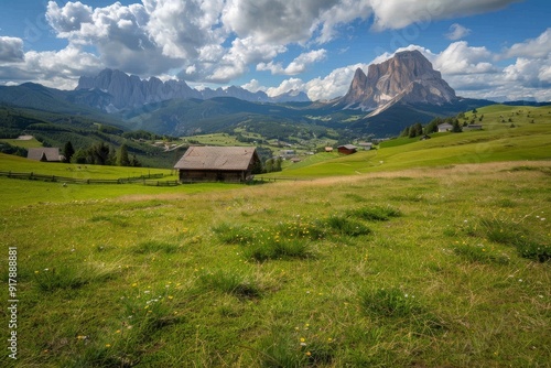 Bergmassiv Geissler-Puéz. Beautiful simple AI generated image in 4K, unique.