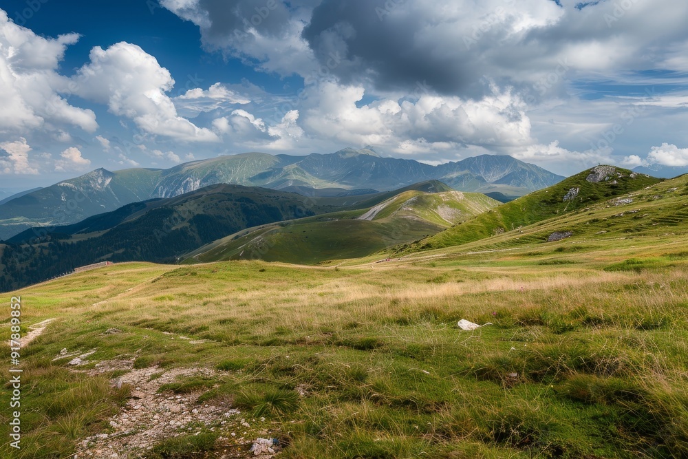 Fototapeta premium Bergmassiv Geissler-Puéz. Beautiful simple AI generated image in 4K, unique.