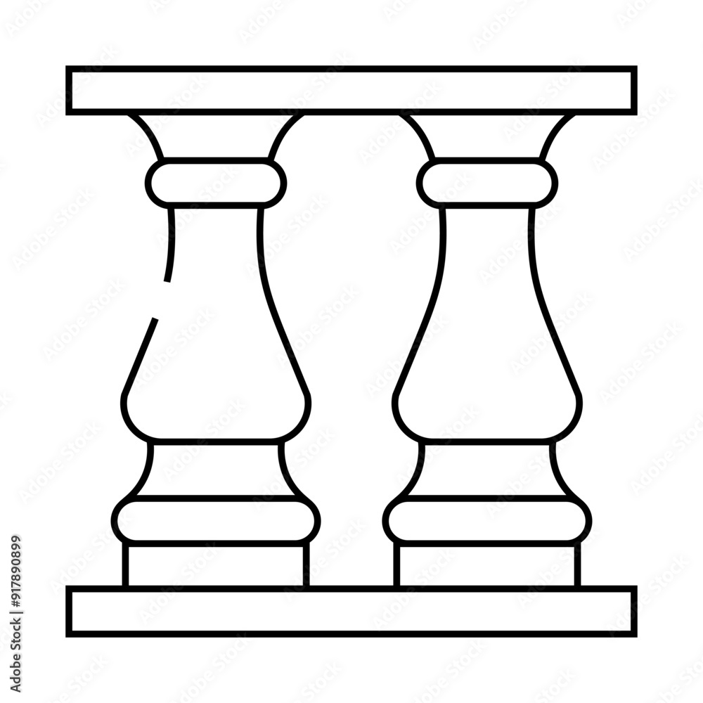 balusters decoration line icon vector. balusters decoration sign. isolated contour symbol black illustration balusters decoration line icon vector. balusters decoration sign. isolated contour symbol black illustration