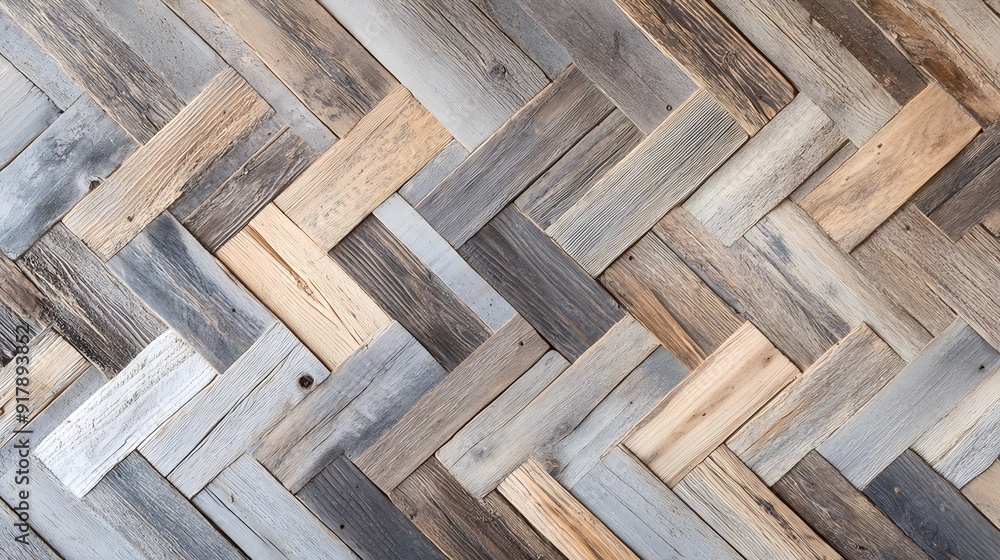 Herringbone Pattern Reclaimed Wood Planks with Weathered Texture on White Backdrop, Vintage Charm with Space for Creative Branding. Herringbone Pattern Reclaimed Wood Planks with Weathered Texture on White Backdrop, Vintage Charm with Space for Creative Branding.