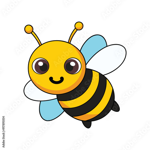 A colorful cute bee vector illustration