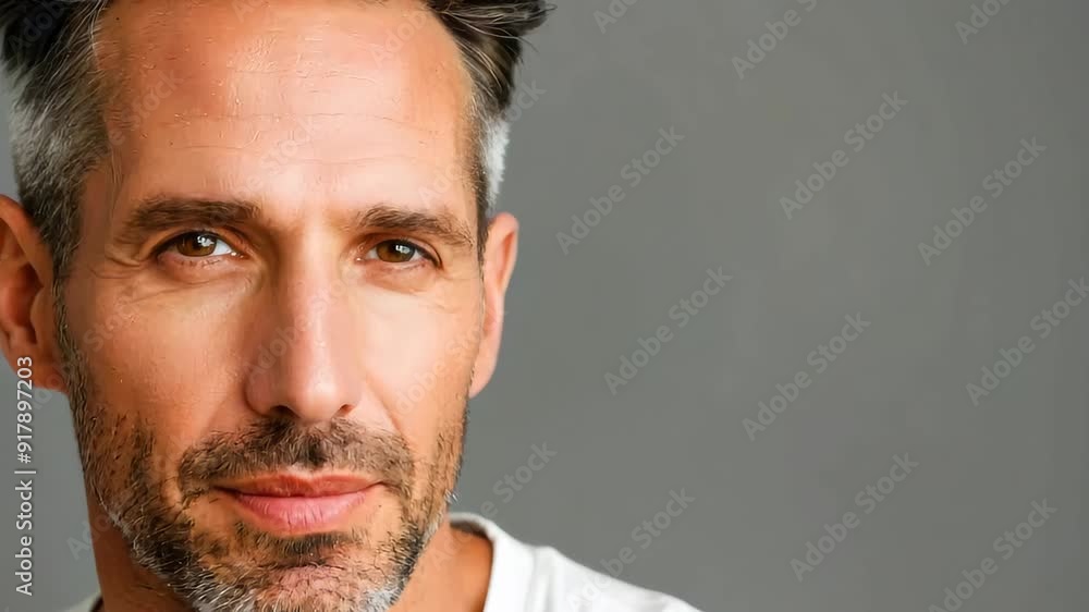 A handsome man using serum for skin care isolated on a grey background. A handsome man using serum for skin care isolated on a grey background.