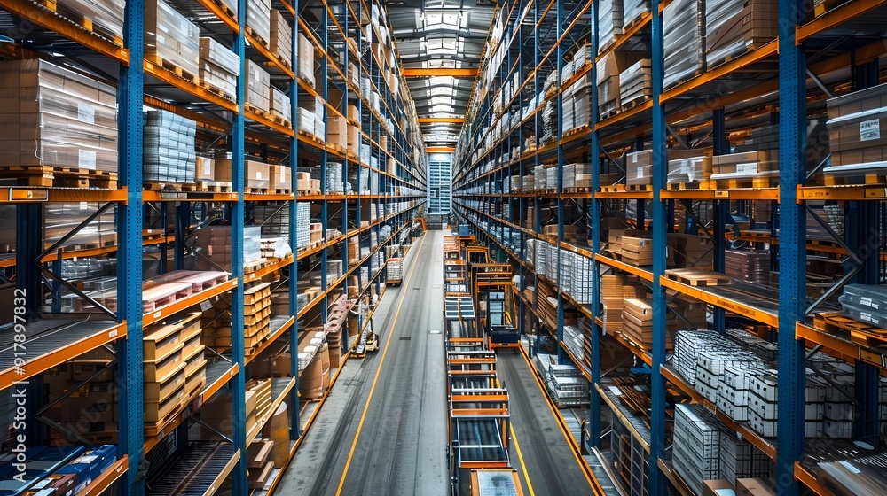 Automated Warehouse with High Tech Robotic Storage and Distribution System Automated Warehouse with High Tech Robotic Storage and Distribution System