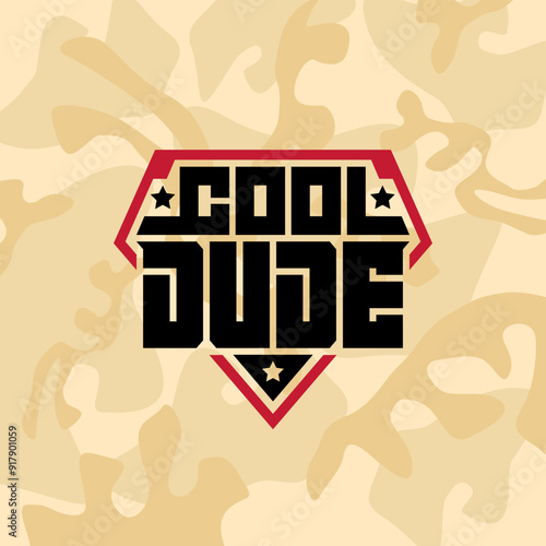 Cool Dude Camouflage: Urban Military Meets Street Style. Edgy Logo Design Blends Military Aesthetics with Hip-Hop Swagger.