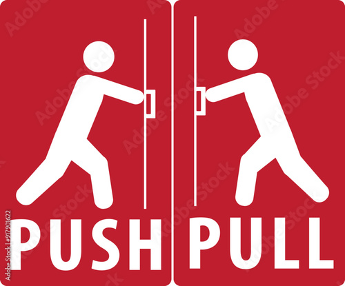 Push and pull door opening signs.eps