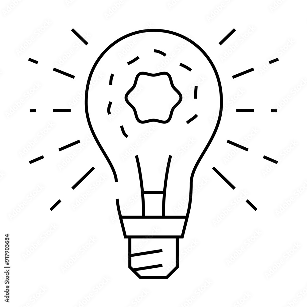 shine light bulb line icon vector. shine light bulb sign. isolated contour symbol black illustration shine light bulb line icon vector. shine light bulb sign. isolated contour symbol black illustration