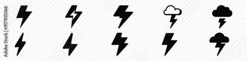 Thunder Bold Lightning Flash icons, Lightning bolt icon. Vector lightning logo electric, set of thunder and lightning . Lightning bolt signs, Lightning icon set illustration.
