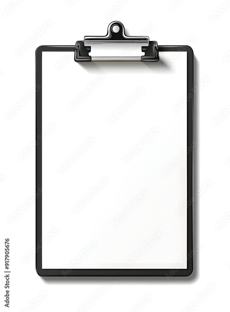 Empty clipboard with a black frame, ideal for displaying notes or documents in an office or educational setting. Empty clipboard with a black frame, ideal for displaying notes or documents in an office or educational setting.