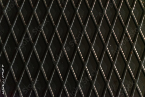 Obraz na plátně The texture of a metal sheet with diamond-shaped corrugation