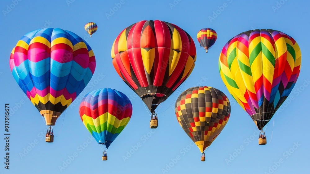 Fototapeta premium colorful hot air balloons in a clear sky