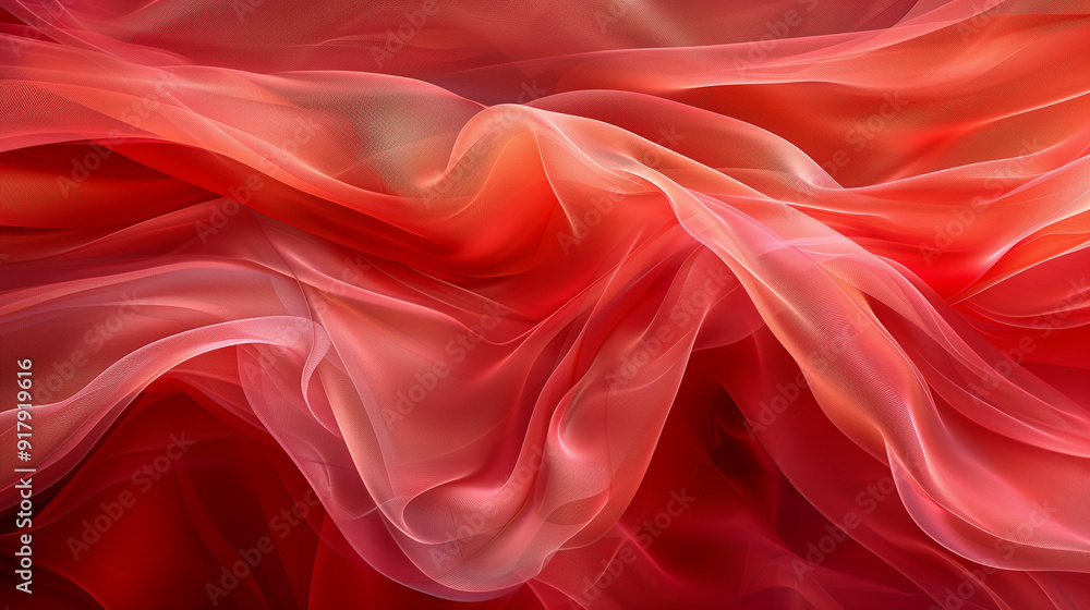 Fototapeta premium Silken Waves in Radiant Red..