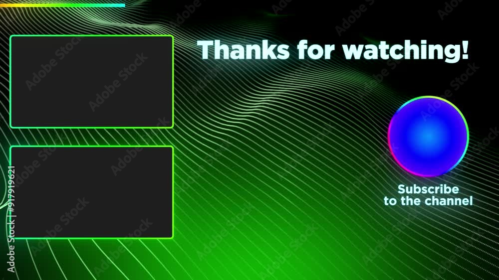 Youtube End screen Outro Card. Thanks for watching the subscribe to my channel