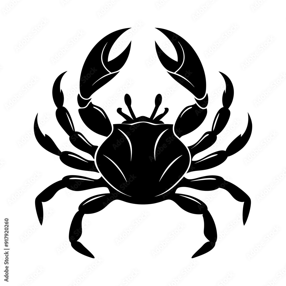 Crab silhouette vector illustration on white background Crab silhouette vector illustration on white background