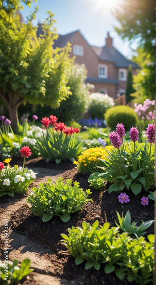garden with flowers and plants garden with flowers and plants