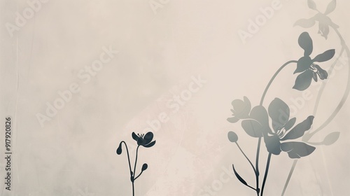 minimalist floral PC wallpaper, muted color palette, botanical shapes