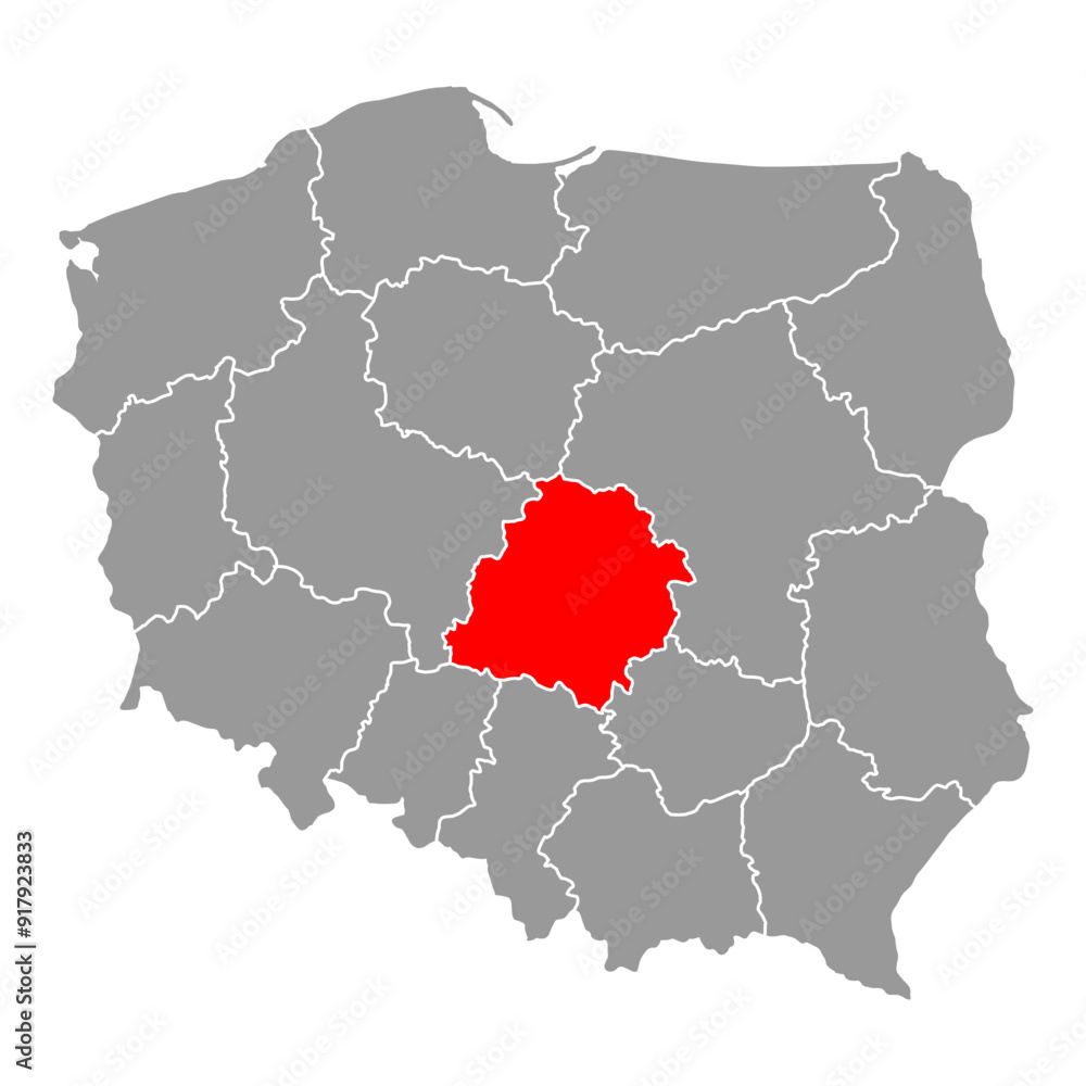 Lódź of Poland map shape, travel web flat concept icon vector illustration Lódź of Poland map shape, travel web flat concept icon vector illustration