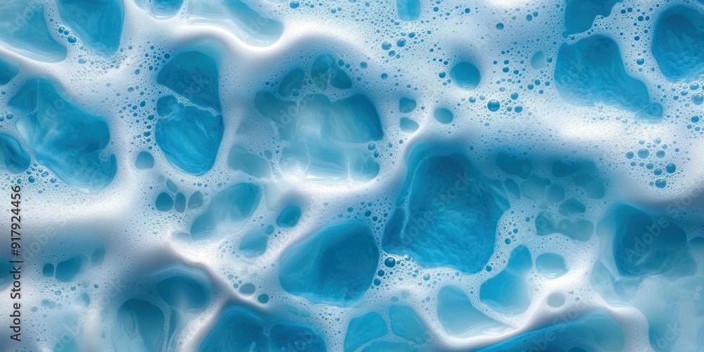 Sunlight illuminates bubbles, forming captivating patterns in vibrant blue water Sunlight illuminates bubbles, forming captivating patterns in vibrant blue water