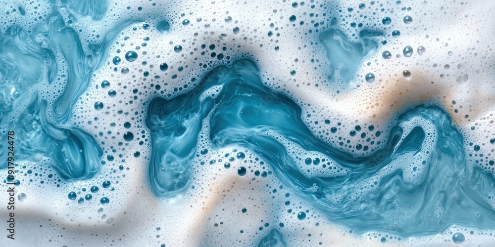 Naklejka premium Bubbles and vibrant colors blend together in an enchanting display of fluid dynamics