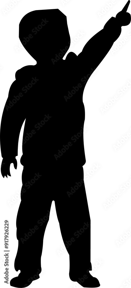 Silhouette of a man pointing into the distance. Vector illustration. Silhouette of a man pointing into the distance. Vector illustration.