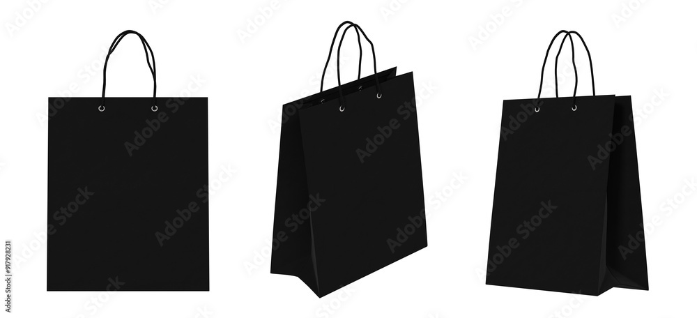 black paper shopping bag isolated black paper shopping bag isolated