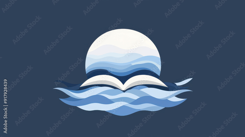 Elegant Abstract Design with Pencil and Blue Leaf Motif Symbolizing Creativity and Knowledge Elegant Abstract Design with Pencil and Blue Leaf Motif Symbolizing Creativity and Knowledge