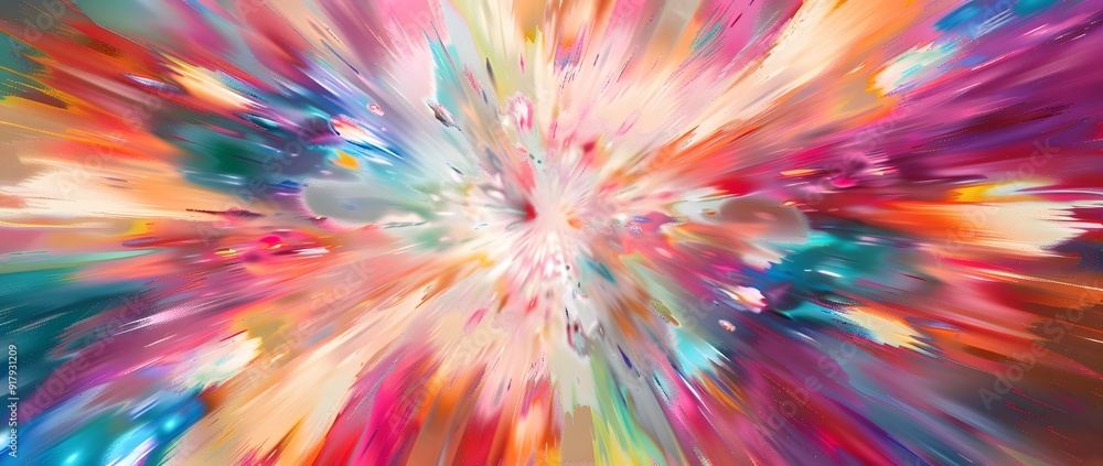 Obraz premium Abstract Colorful Explosion. A vibrant explosion of color, creating a dynamic and energetic abstract composition.