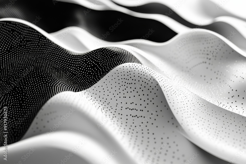 Naklejka premium Abstract Black and White Wavy Pattern