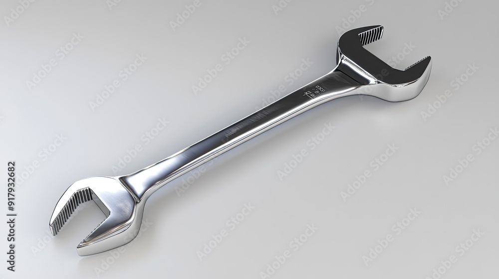 Shiny chrome wrench isolated on a white background. Shiny chrome wrench isolated on a white background.