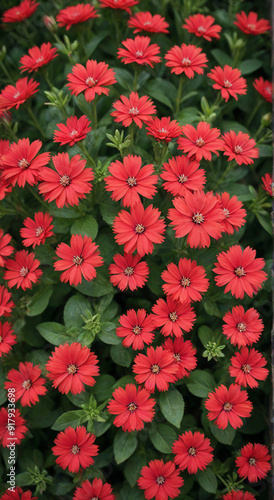 Wallpaper Mural red and green flowers Torontodigital.ca