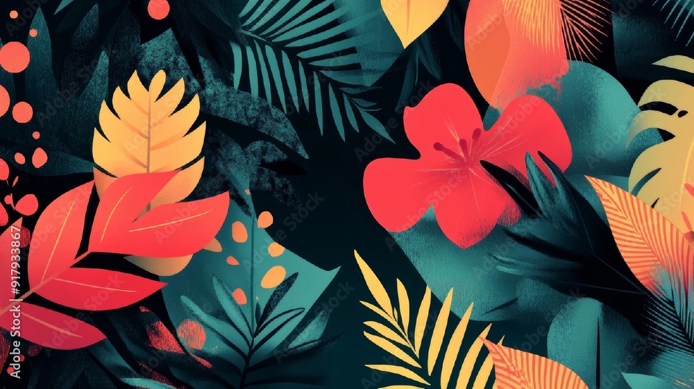 Abstract Tropical Foliage Pattern Abstract Tropical Foliage Pattern