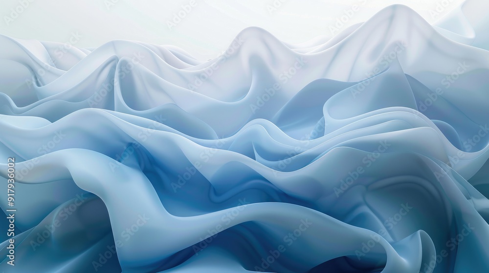 Obraz premium horizontal modern colorful abstract wave background with light gray, strong blue and sky blue colors
