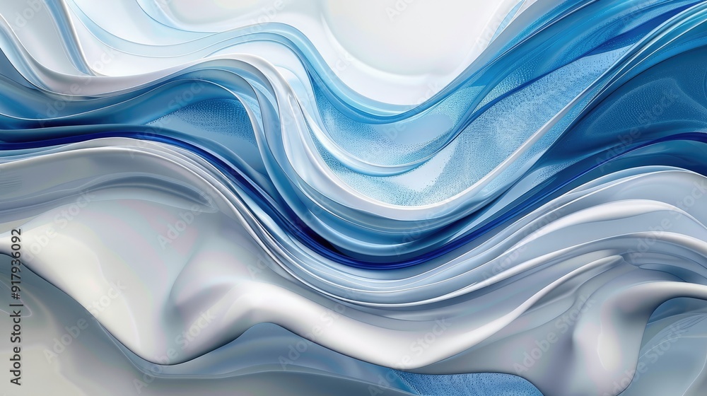 Obraz premium horizontal modern colorful abstract wave background with light gray, strong blue and sky blue colors