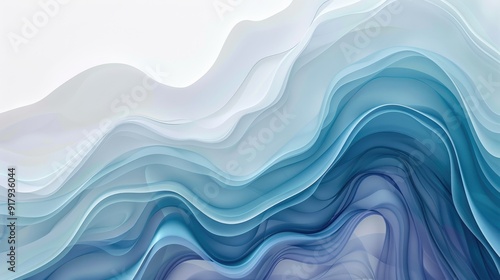 horizontal modern colorful abstract wave background with light gray, strong blue and sky blue colors