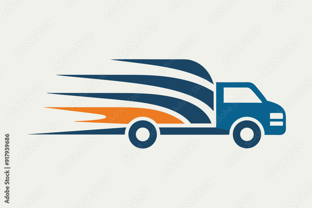 Fototapeta premium Vector illustration road freight company car speed logo