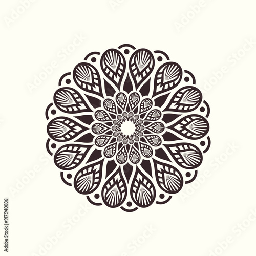 A Graceful Circular Mandala with a Soft Background