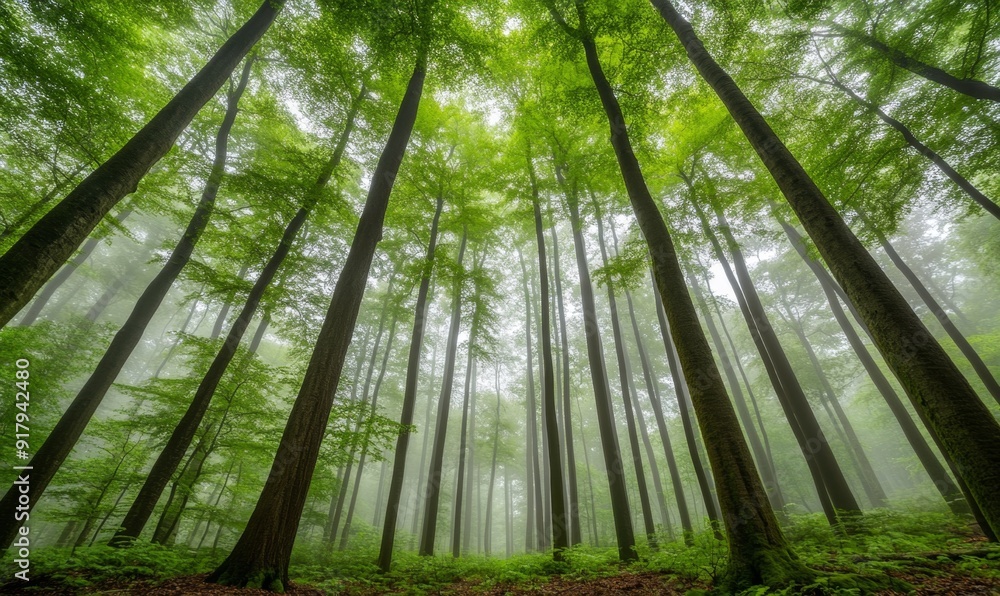 Abstract Enchanting Anime-Style Misty Forest: Ethereal Winter Dreamscape meets Haunting Halloween Night. Surreal Fusion of Seasons with Towering Trees, Vibrant Colors, and Eerie Shadows. Captivating 4