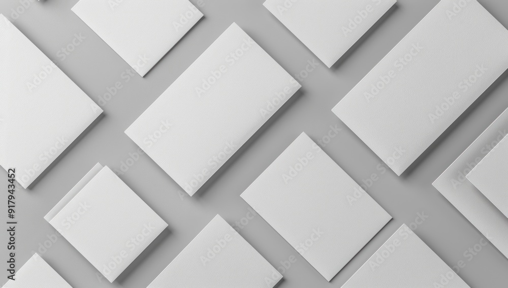 Blank White Cards on Gray Background for Mockup Blank White Cards on Gray Background for Mockup